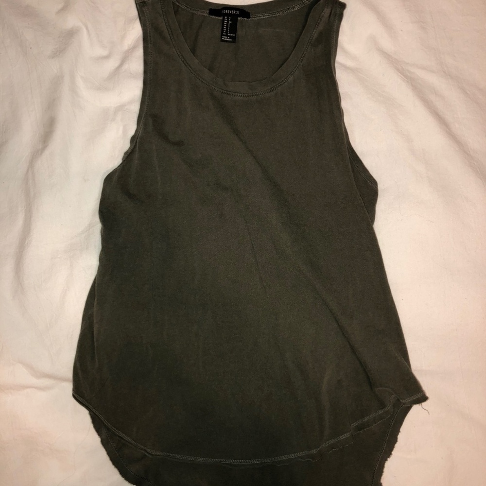 Olive Green Flowy Tank Top